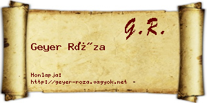Geyer Róza névjegykártya